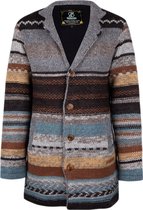 Gebreid Wollen Heren/Uni Vest van Schapenwol met Polyester Fleece voering en liggende kraag - SHAKALOHA - M Esquire LBrown M