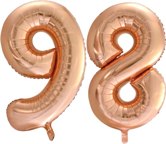 Folieballon 98 jaar Rose Goud 66cm