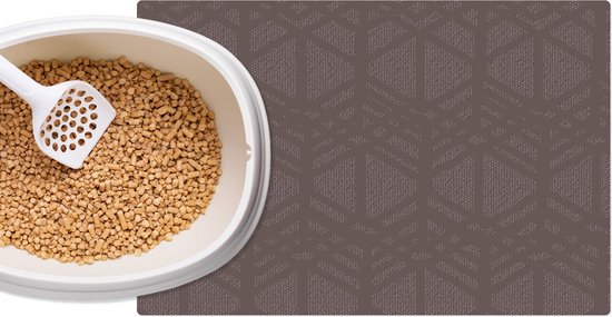 Kattenbakmat – Placemat kat – Kattenbak mat – Patronen – Lijnen – Grijs – Luxe – 60×40 cm – Katten placemat