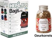 Numatic - Stofzuigerzakken + Geurkorrels (bloemen geur) - Hepa flo bags - Voor Henry/Hetty - NVM 1CH X10 - COMBIDEAL