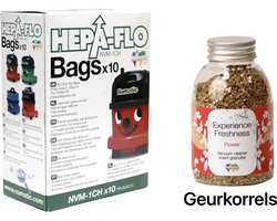 Numatic - Stofzuigerzakken + Geurkorrels (bloemen geur) - Hepa flo bags - Voor Henry/Hetty - NVM 1CH X10 - COMBIDEAL