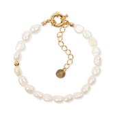 Armband Multi Freshwater Pearls Goud | 18 karaat gouden plating | Messing | Parelarmband - 16 cm + 3 cm extra | Buddha Ibiza