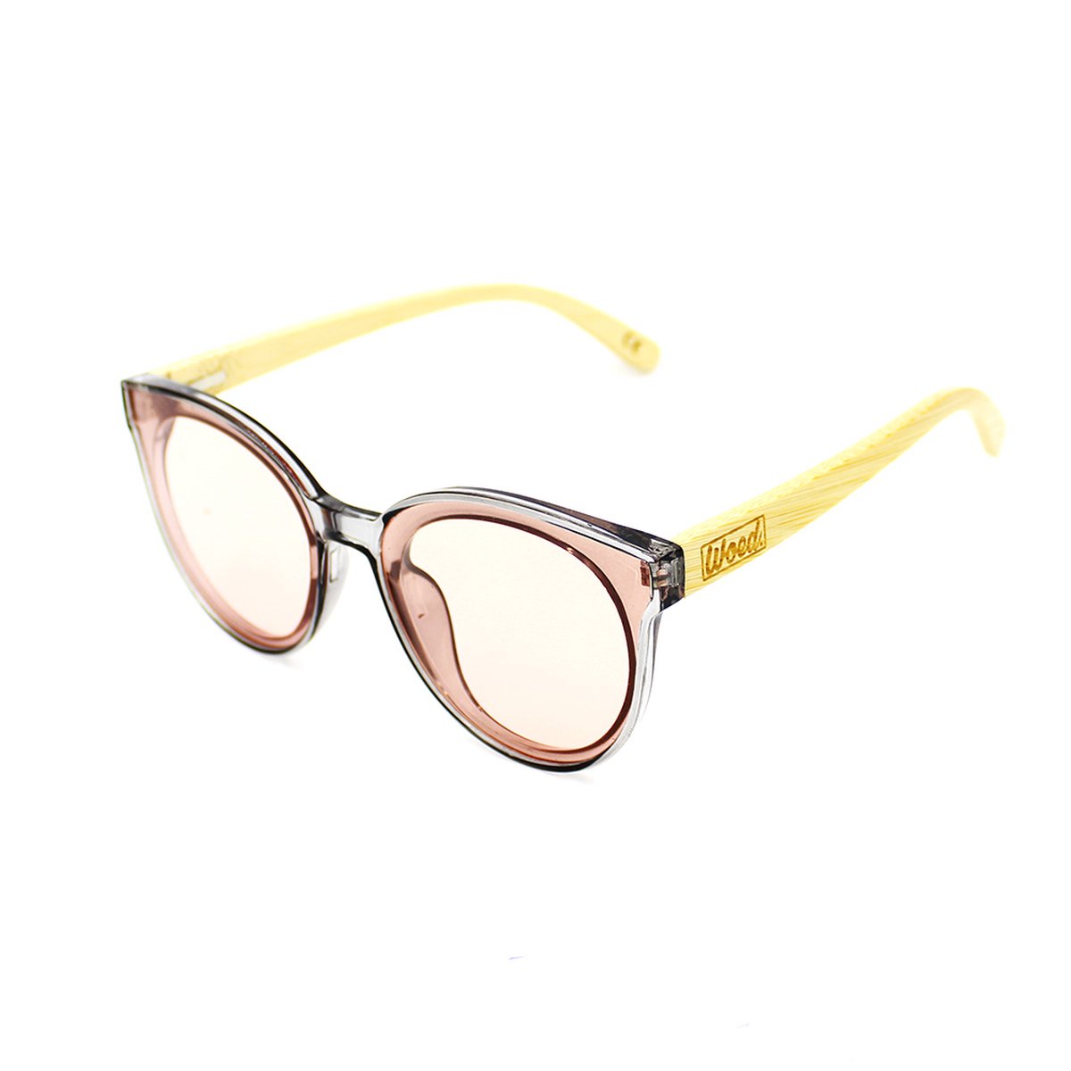 Woed® Rhodonite - Zonnebril voor Dames Polaroid - Houten Zonnebril - UV400 Lens - roze lens