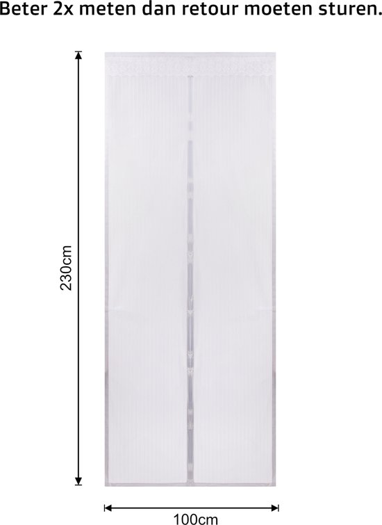 O’DADDY® Deurgordijn – Vliegengordijn - Magnetisch - Deurhor Deluxe 100 x 230 cm – Witte Hor – Horgordijnen - O'DADDY