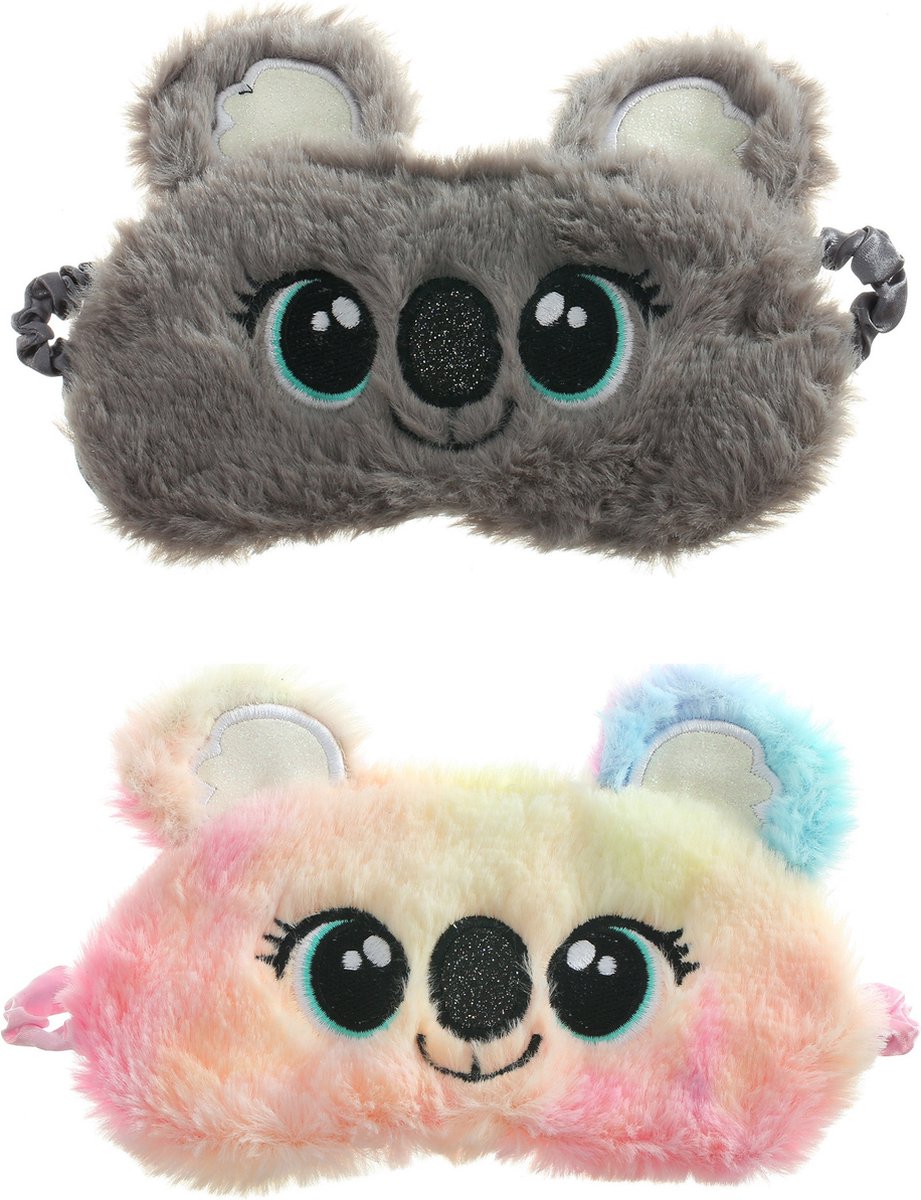 Slaapmasker Dier Kerst Kinderen, Oogmasker Tegen Licht Slapen Kind in Het Vliegtuig, Werkplek, Auto, Blinddoek, Leuke Slaapmasker Schattige Dieren Pluche, voor Meisjes Volwassen Uniseks(Koala