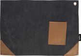 Canvas Placemats Zwart Met Bestekvak - 45 x 32 cm - 2 Stuks