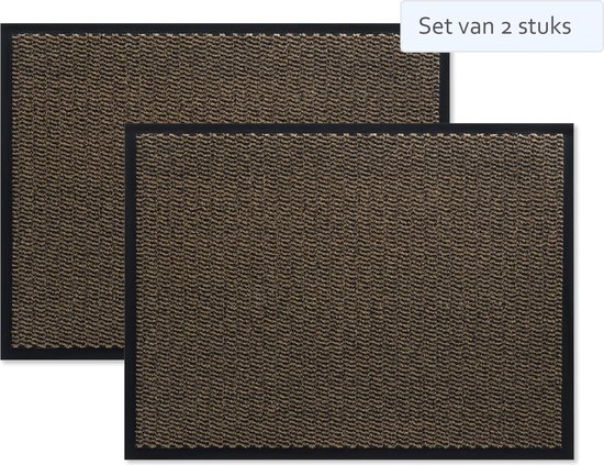 Set van 2 stuks Hamat Deurmat / Schoonloopmat 60 x 80 cm Bruin