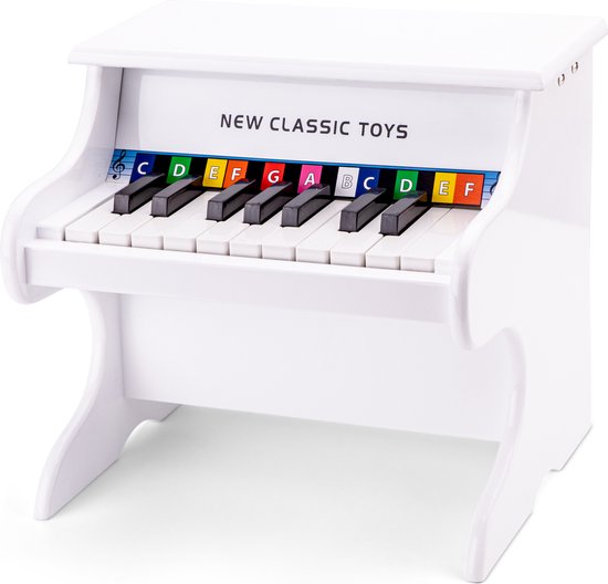 Wie behandeling Ontbering New Classic Toys Houten Speelgoed Piano - Wit - Inclusief Muziekboekje |  bol.com
