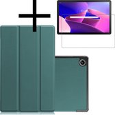 Hoesje Geschikt voor Lenovo Tab M10 Plus 3rd Gen Hoesje Case Hard Cover Hoes Book Case Met Screenprotector - Donkergroen