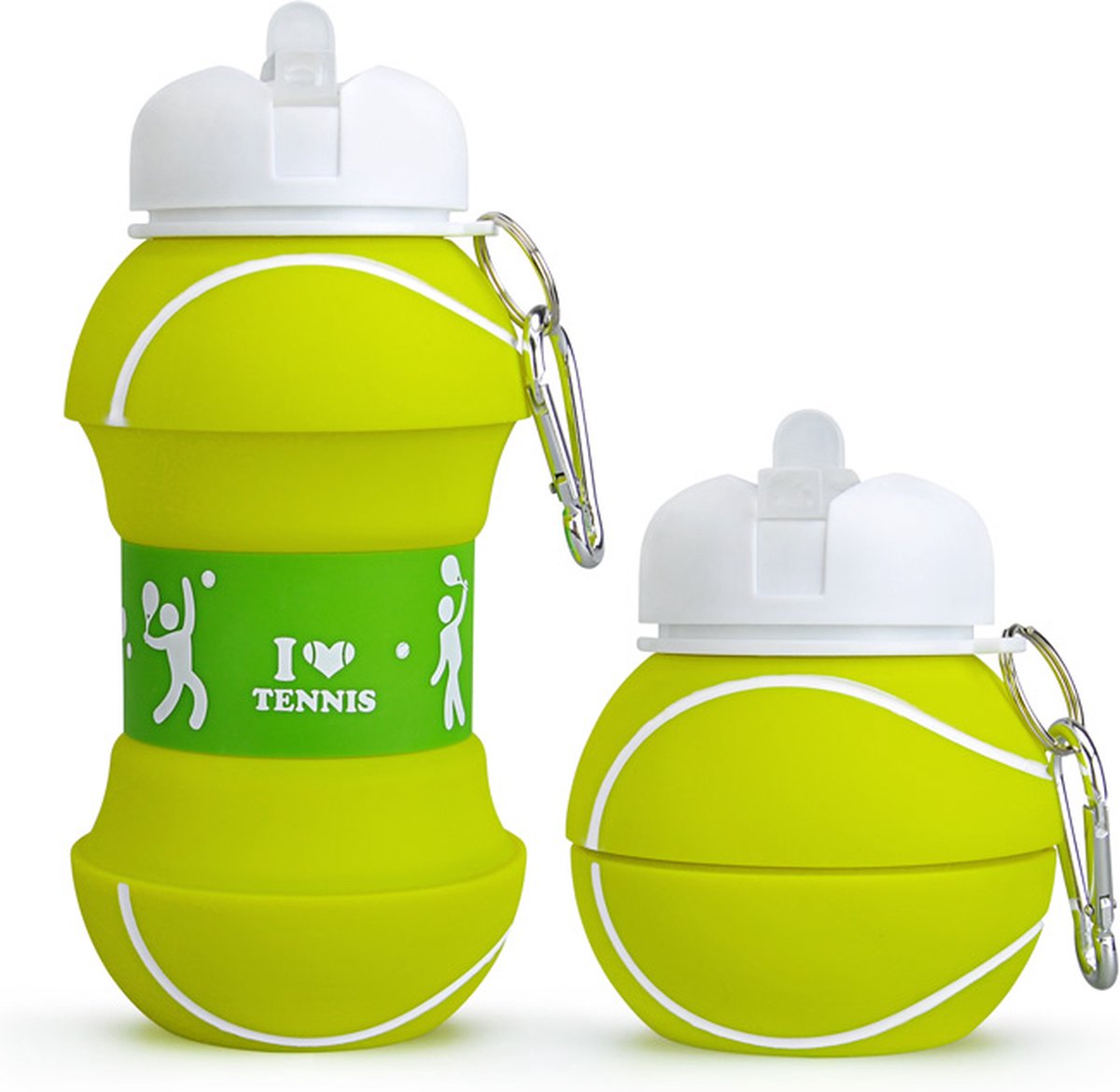 Tennis drinkfles - 550 ml drinkfles kinderen - Sportfles - Tennis waterfles - foldable water bottle - opvouwbaar - waterflessen