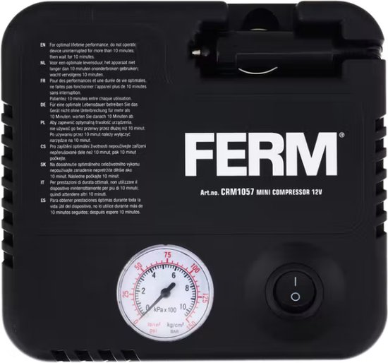 FERM - Mini compressor - 10 Bar - 12 Volt