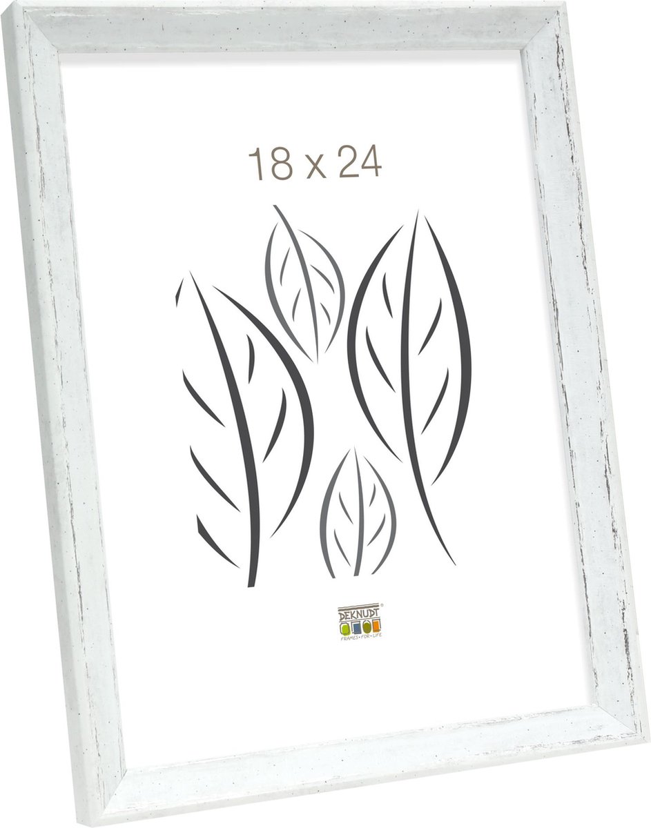 Deknudt Frames fotolijst S46DF1 - wit met biesje - voor foto 18x24 cm