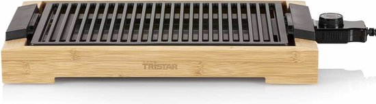 Tristar Bakplaat & Elektrische Grill BP-2785 – Elektrische barbecue & Grillplaat – Voor binnen en buiten - Bamboe - Tristar