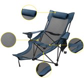 Polaza® Ligstoel - Camping Stoel - Luxe Ligstoel - Loungestoel - Stoel voor Buiten - Klapstoel Camping - Opvouwbaar - Grijs