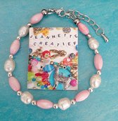 Jeannette-Creatief® - Zoetwaterparel - Roze Parel & Schelp - Dames Armband - kralen - Roze - Zoetwaterparels - Schelpen - roze schelpjes
