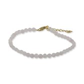 Silventi 9SIL-22467 Bracelet Perles Pierres Précieuses - Femme - Quartz Rose - 3 mm - Fermoir Argent - 16 + 3 cm - Rose Clair - Plaqué Or (Plaqué Or / Or sur Argent)