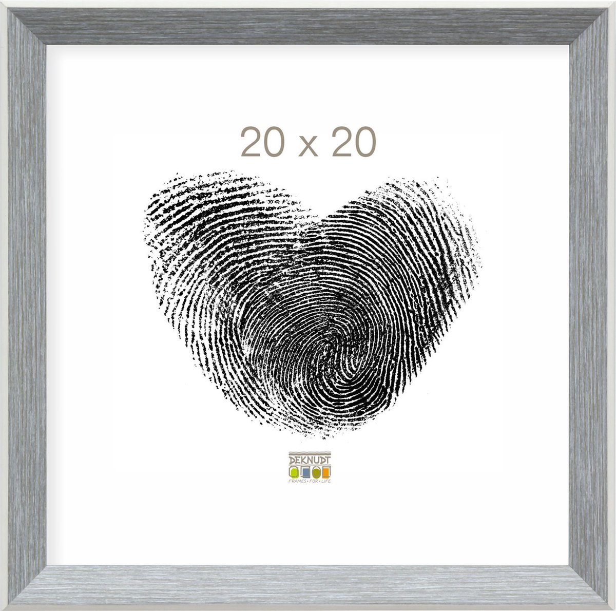 Deknudt Frames fotolijst S46CH7 - grijs met wit randje - foto 20x20 cm