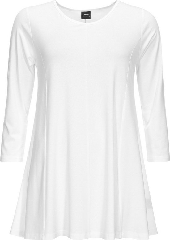 Zazou-A-lijn-shirt-driekwart-mouw-wit