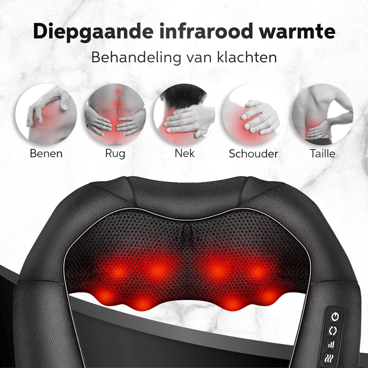 Shiatsu Elektrisch Massagekussen voor Nek en Schouders - afbeelding 3