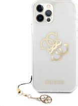 Guess 4G Gold Logo Back Cover Charms - Apple iPhone 12 Pro Max (6.7") - Transparant