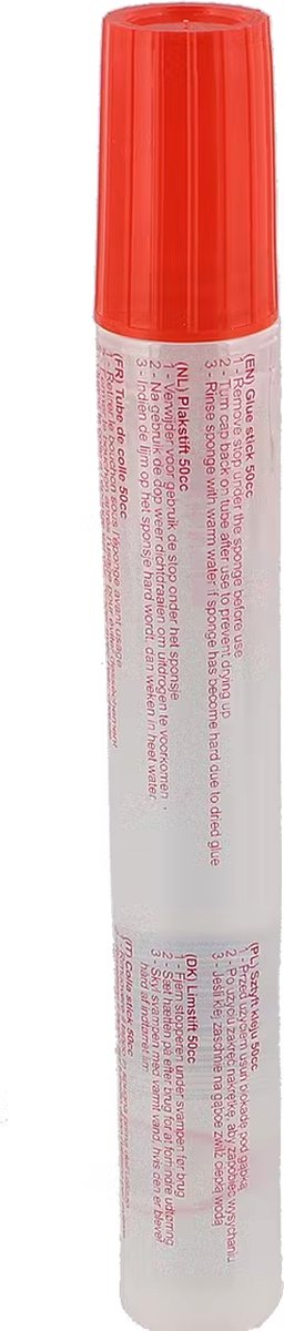 Plakstift - 50mL - Stift met vloeibare lijm - Voor thuis, op school of op kantoor - Kleur Rood
