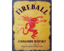 Metalen Wandbord Fireball Cinnamon Whisky - 30 x 40 cm Image
