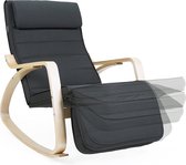 SONGMICS fauteuil à bascule fauteuil relax capacité de charge pied réglable en 5 positions, gris LYY10G