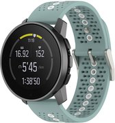 Siliconen Smartwatch bandje Geschikt voor Suunto 9 Peak siliconen bandje - geschikt voor Suunto 9 Peak (Pro) / Suunto 5 Peak / Suunto Race / Suunto Vertical - groen-grijs/wit - Strap-it Horlogeband / Polsband / Armband