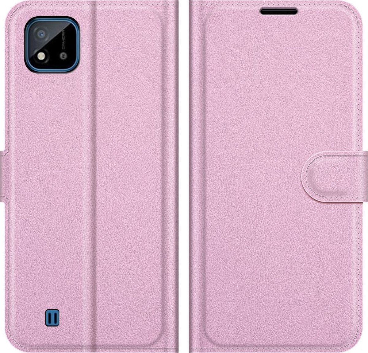 Mobigear Telefoonhoesje geschikt voor Realme C11 (2020) Hoesje | Mobigear Classic Bookcase Portemonnee | Pasjeshouder voor 3 Pasjes | Telefoonhoesje voor Pinpas / OV Kaart / Rijbewijs - Roze