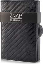 Slimpuro ZNAP Slim Wallet 8 pasjes - muntvak 8 x 1,5 x 6 cm (BxHxD) - RFID bescherming - carbon