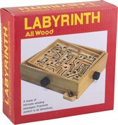 Labyrinth hout - 16 x 16 x 5.5 cm - gezelschapsspel - behendigheidspel
