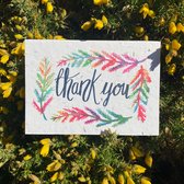5x Bloeikaart 'Thank You' - Plantbaar Bedankt kaart met zaden