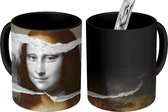 Magische Mok - Foto op Warmte Mokken - Koffiemok - Mona Lisa - Da Vinci - Zwart - Wit - Magic Mok - Beker - 350 ML - Theemok