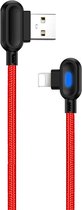 Câble Lightning Incassable Staza® Rouge | 2 mètres | Apple | Noyau en titane | Design à 90 degrés