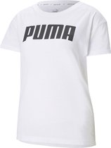 Puma RTG Logo Shirt  Sportshirt - Maat L  - Vrouwen - wit/zwart
