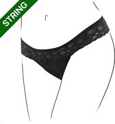 Bamboozy Menstruatie Ondergoed 4-laags String Thong Maat 3XL 46-48 Zwart Duurzaam Menstrueren Incontinentie Zero Waste Roos