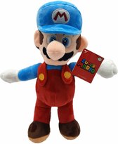 Mario Bros Pluche Knuffel Mario (Blauw/Rood) 30 cm + Super Mario Sticker! | Mario Luigi Peluche Plush Toy | Speelgoed knuffeldier knuffelpop voor kinderen | mario odyssey , mario p