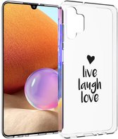 iMoshion Design voor de Samsung Galaxy A32 (4G) hoesje - Live Laugh Love - Zwart
