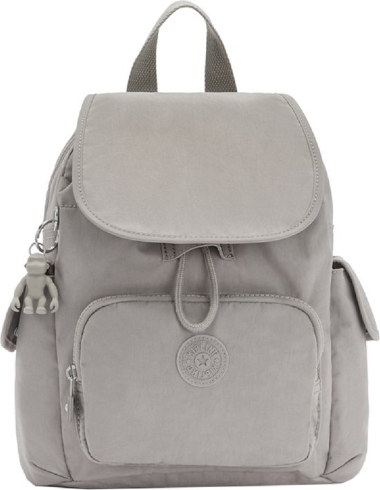 Sac à Dos / Banane Kipling City Pack Mini - Gris, Convertible, Léger, Poches Multiples, Singe Inclus