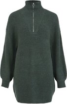 Vila Blouse Vileah Zipper L/s Knit Tunic 14065646 Darkest Spruce Dames Maat - L