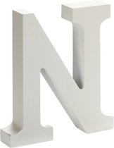 Pincello Decoratieletter N 2 X 11 Cm Hout Wit