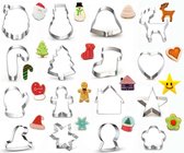 CREACOL Koekjes Uitstekers – 16 Vormpjes voor Koekjes - Uitsteekvormpjes - Koekjes Vormen – Kerstkoekjes - Uitsteekvormen Kerst