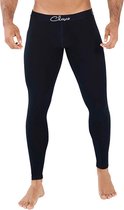 Clever Moda - Cosmos Legging Zwart - Maat L - Heren Legging - Sportlegging mannen - Lang ondergoed