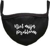 Niet mijn probleem Rustaagh mondkapje - gezichtsmasker - wasbaar - niet medisch - zwart - tekst - bedrukt