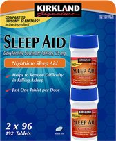 Kirkland Slaappillen - 192 tabletten - Voor Goede Nachtrust - Slaapmiddel voor Doorslapen - Zonder Melatonine - Slaappillen voor Volwassenen