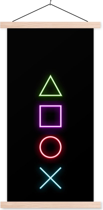 Poster met lijst - Gaming - Neon - Console - Zwart - Controller - Gamen