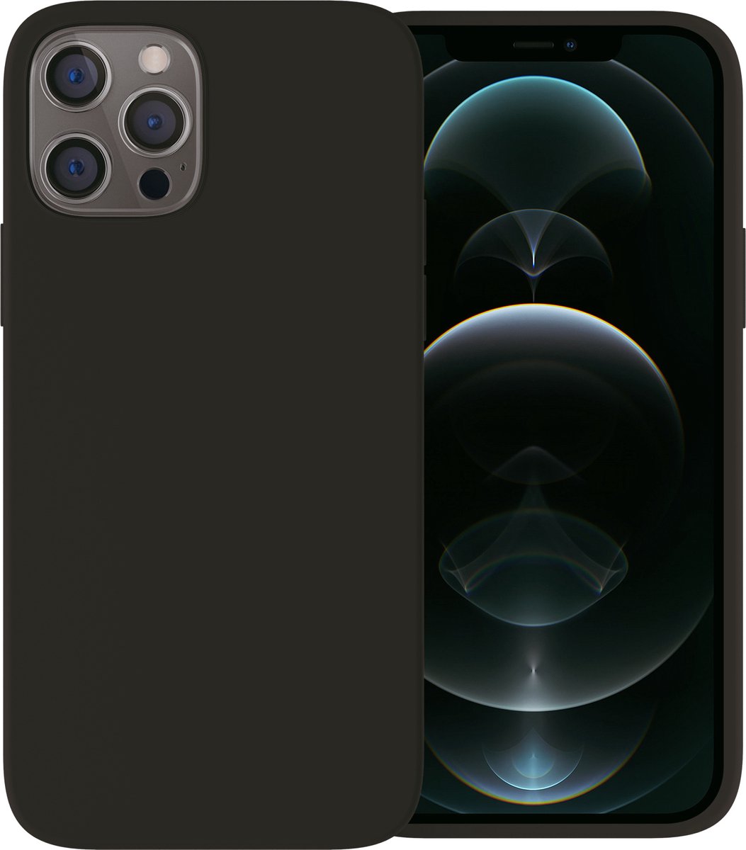 Ceezs telefoonhoesje geschikt voor Apple iPhone 12 / 12 Pro hoesje - silicone backcover - optimale bescherming - zwart