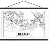 Porte-affiche avec affiche - Affiche scolaire - Plan de la ville - Heerlen - Nederland - 60x40 cm - Lattes noires