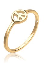 Elli Ring Dames Verklaring Vredessymbool in 925 Sterling Zilver Verguld