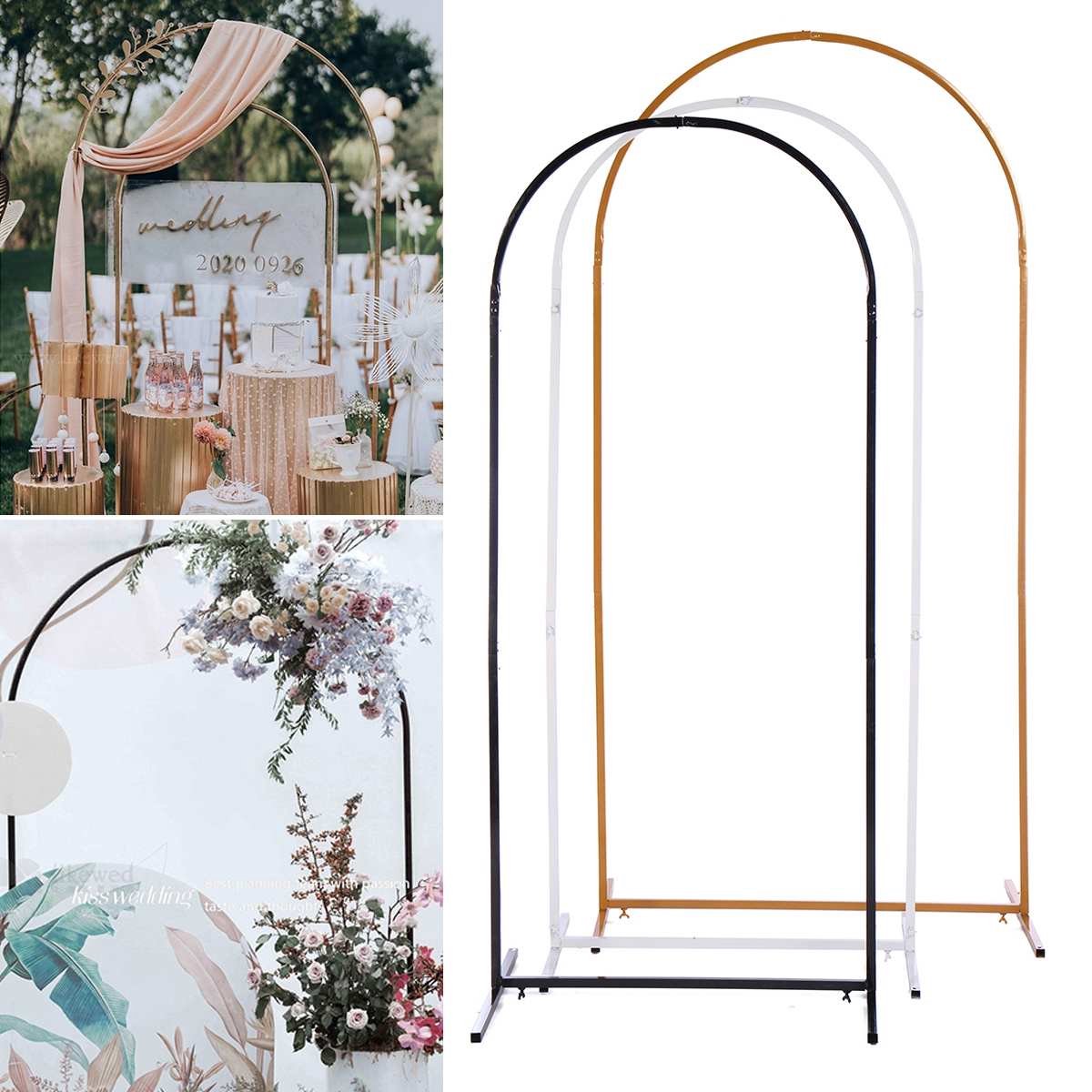 Qurygin Set van achtergrond stand, achtergrond stand, metalen ballon frame, gouden ballon frame voor bruiloft, verjaardag, afstuderen, viering studio achtergrond decoratie